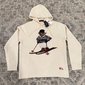 Polo Ralph Lauren Ski Polo Bear Wool and Cashmere Hooded Sweater